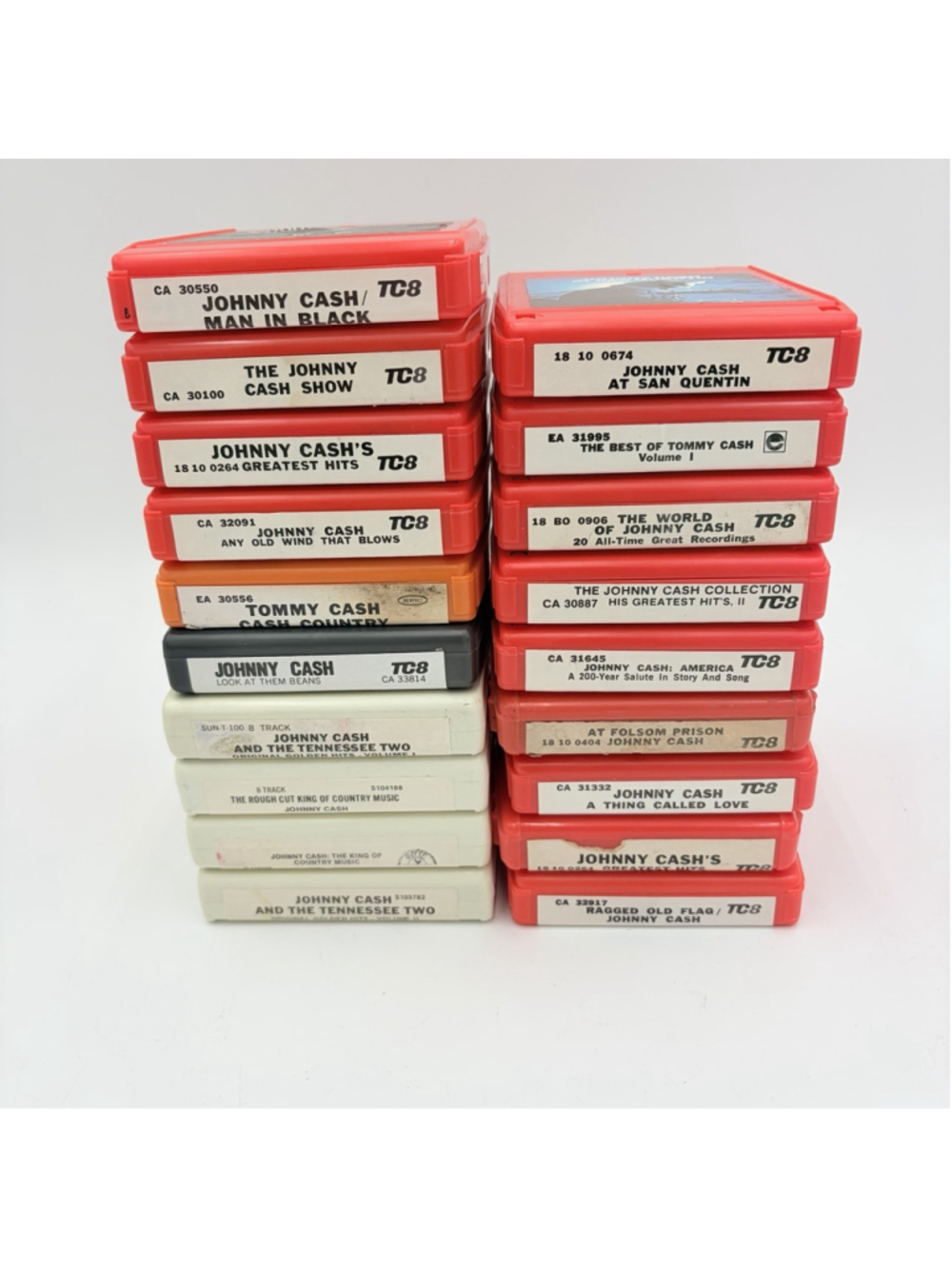 Johnny Cash 8 Track Tape Lot 19 TESTED Folsom Prison San Quentin Man in Black